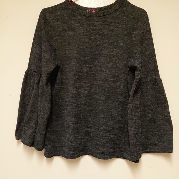 Poine Tops - Poine Womens Gray Flared Blouse Top Size L